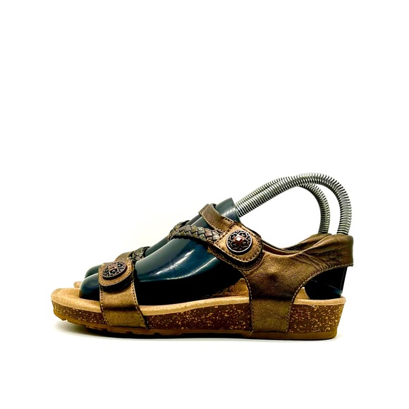 Aetrex Sandals Women’s Size 6 Jillian Quarter Strap Bronze Braided EU 36 - Picture 3 of 7